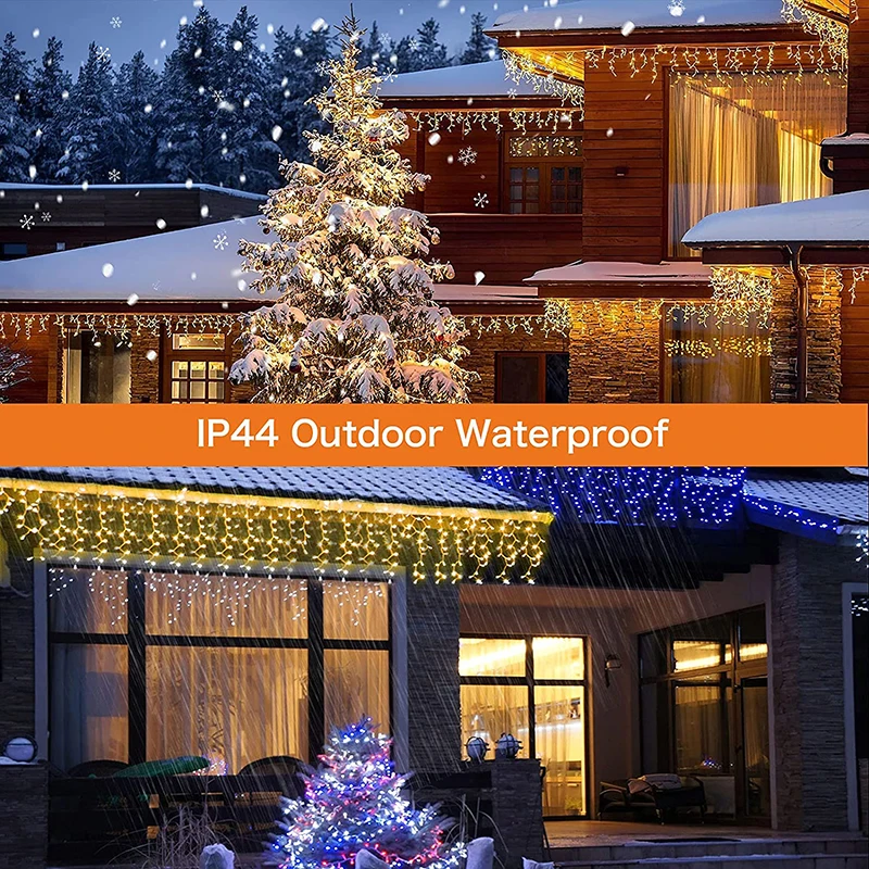 solar icicle string lights 6m 288led waterproof outdoor christmas light garland garden street tree house wedding party decor free global shipping