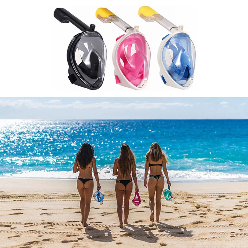 

Маска для подводного плавания, мягкие силиконовые очки на все лицо, чехол для дайвинга с дыхательной трубкой, для подводных видов спорта