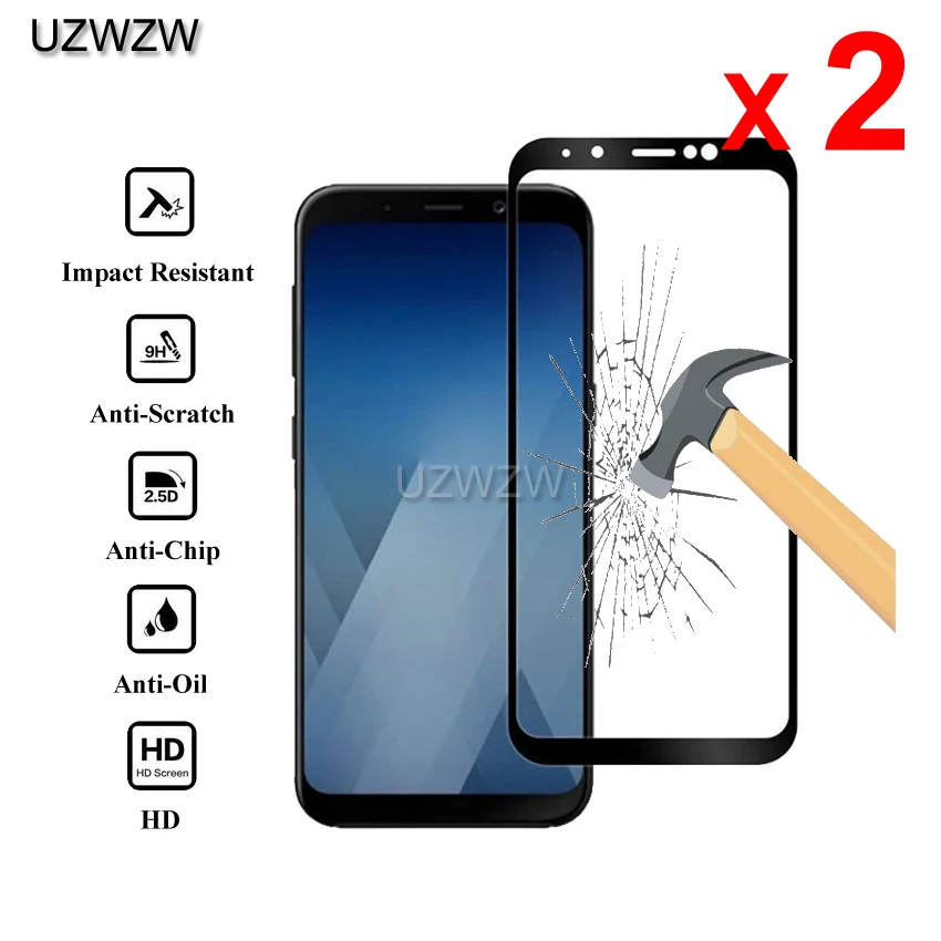 2 шт для samsung Galaxy A8/A8 Plus Полное покрытие экрана защитное закаленное стекло для samsung Galaxy A8 Plus/A8 стекло
