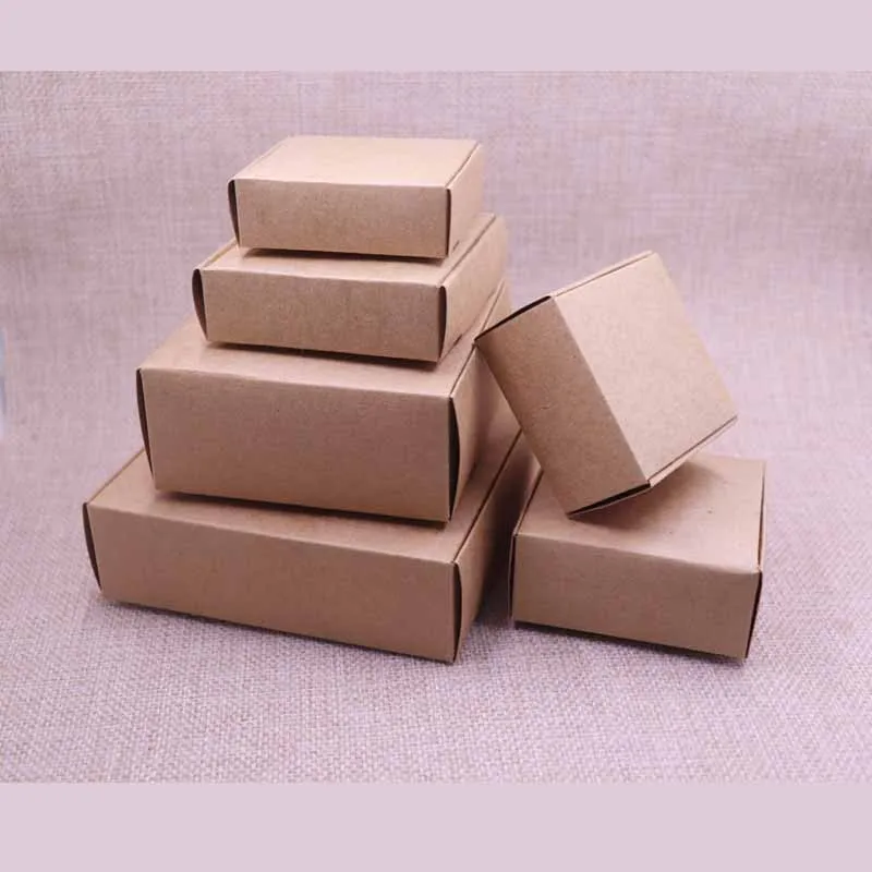 20 шт новинка Подарочная коробка из крафт бумаги для свадьбы дня рождения