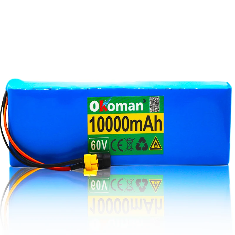 60V 16S2P 10Ah 18650 Li-ion Battery Pack 67.2V 10000mAh Ebike Electric bicycle Scooter with BMS 1000Watt bms xt60 plug | Электроника