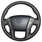 Черный синтетический кожаный чехол рулевого колеса автомобиля для Nissan Patrol 2011-2017 Infiniti QX56 2011-2013 Infiniti QX80 2013-2017