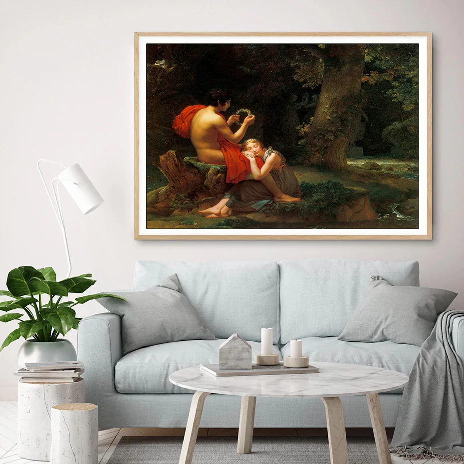 

Daphnis and Chloe by Pierre Auguste Cot Famous Oil Painting Reproduction on Canvas Poster Print Wall picture for living room