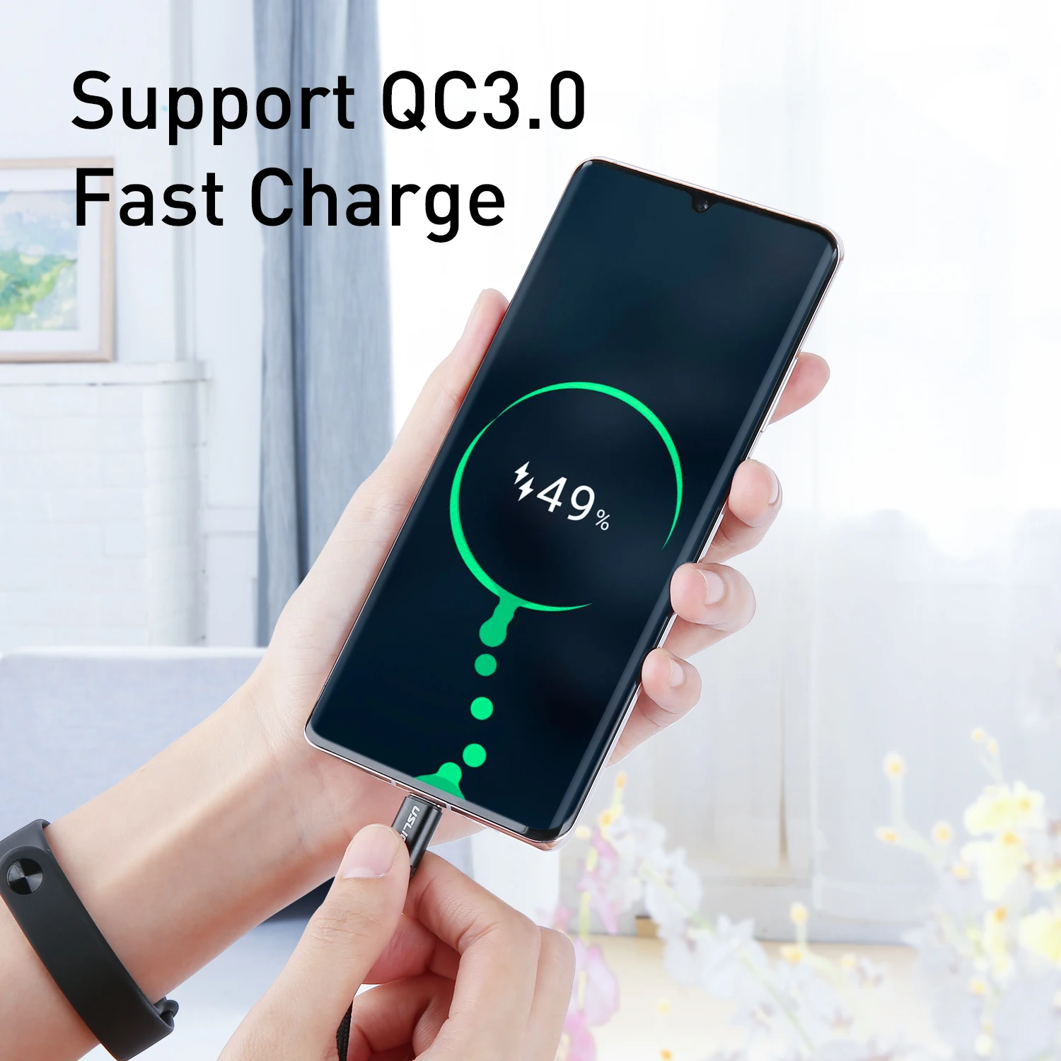 USLION USB C to Type C Cable Fast Charging 60W PD Cable QC 3.0 Quick Charging Mobile Phone Charging Wire USB C Data Cable