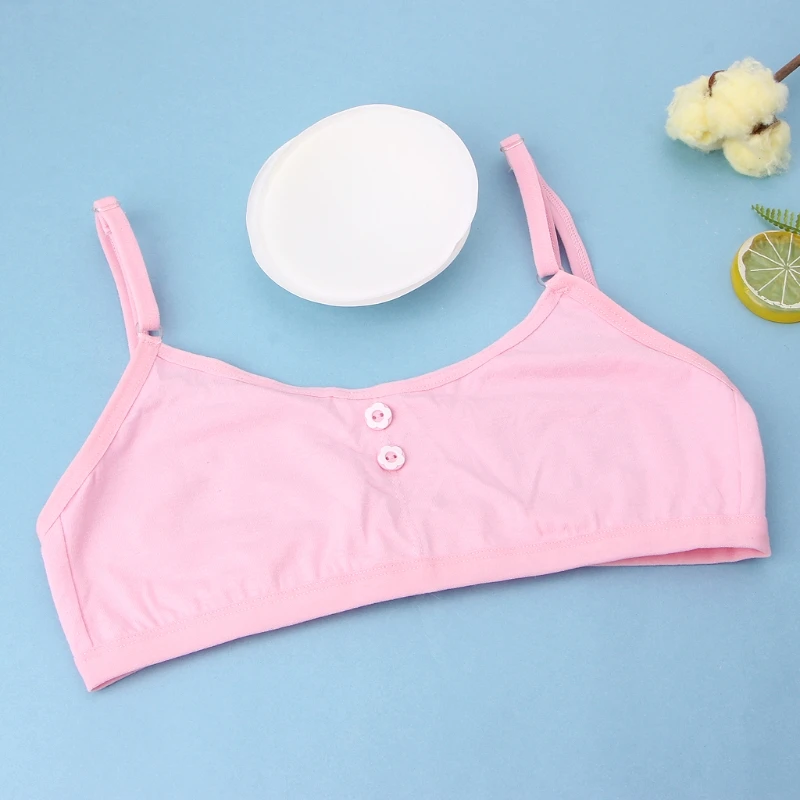 

2021 New Young Girls Solid Soft Cotton Bra Puberty Teenage Breathable Underwear Kid Cloth