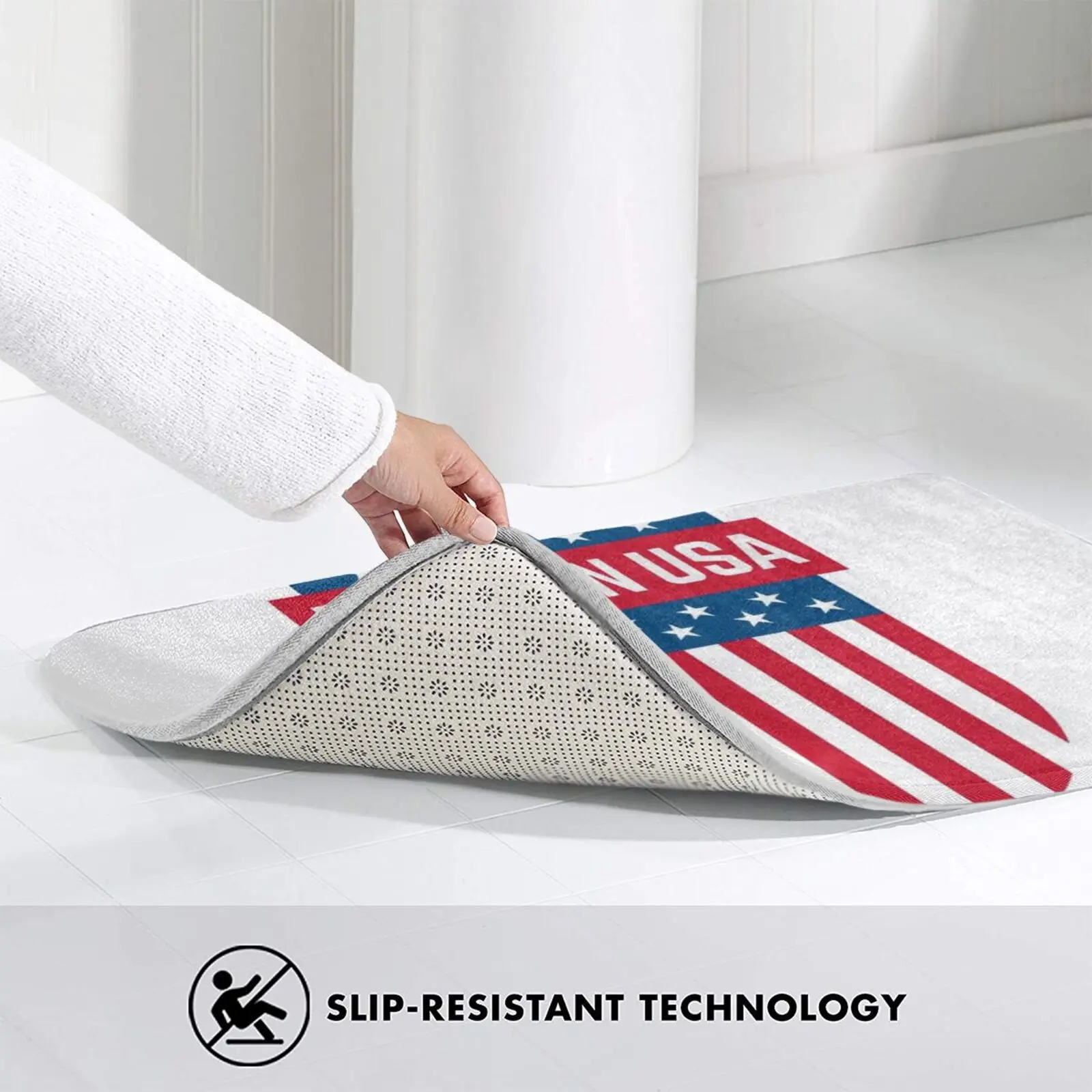 3D мягкий нескользящий коврик с американским флагом Сделано в США для ног