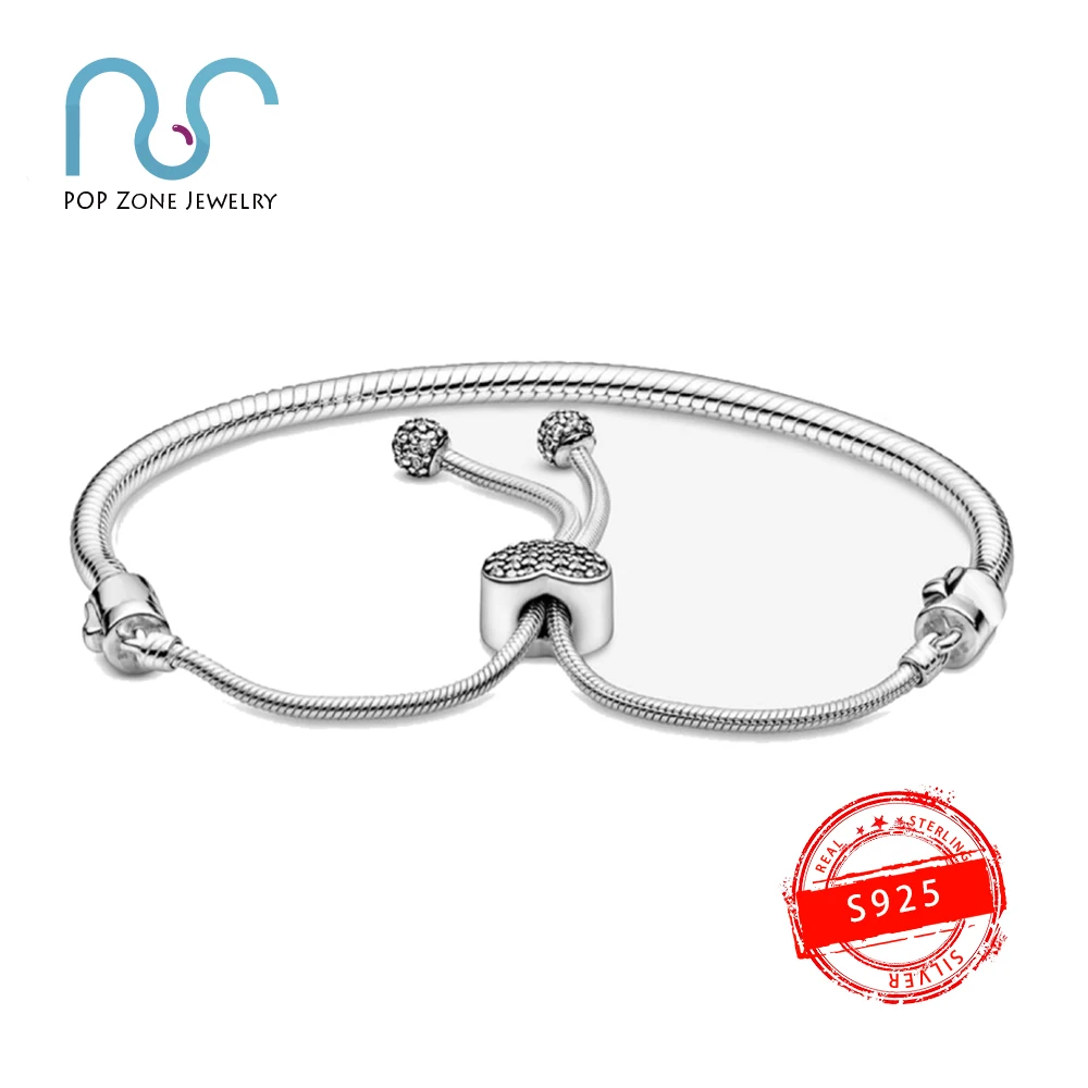 

Fit Original Pan Charm Bracelet S925 Sterling Silver Bracelet Gem Paved with Love Bracelet Female Brand Qualified Jewelry Gift