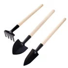 3 шт.компл. уход деревянная ручка лопаты для почвы растений садовые инструменты мини-лопата лопатка борона инструменты для цветочных горшков горшечных растений