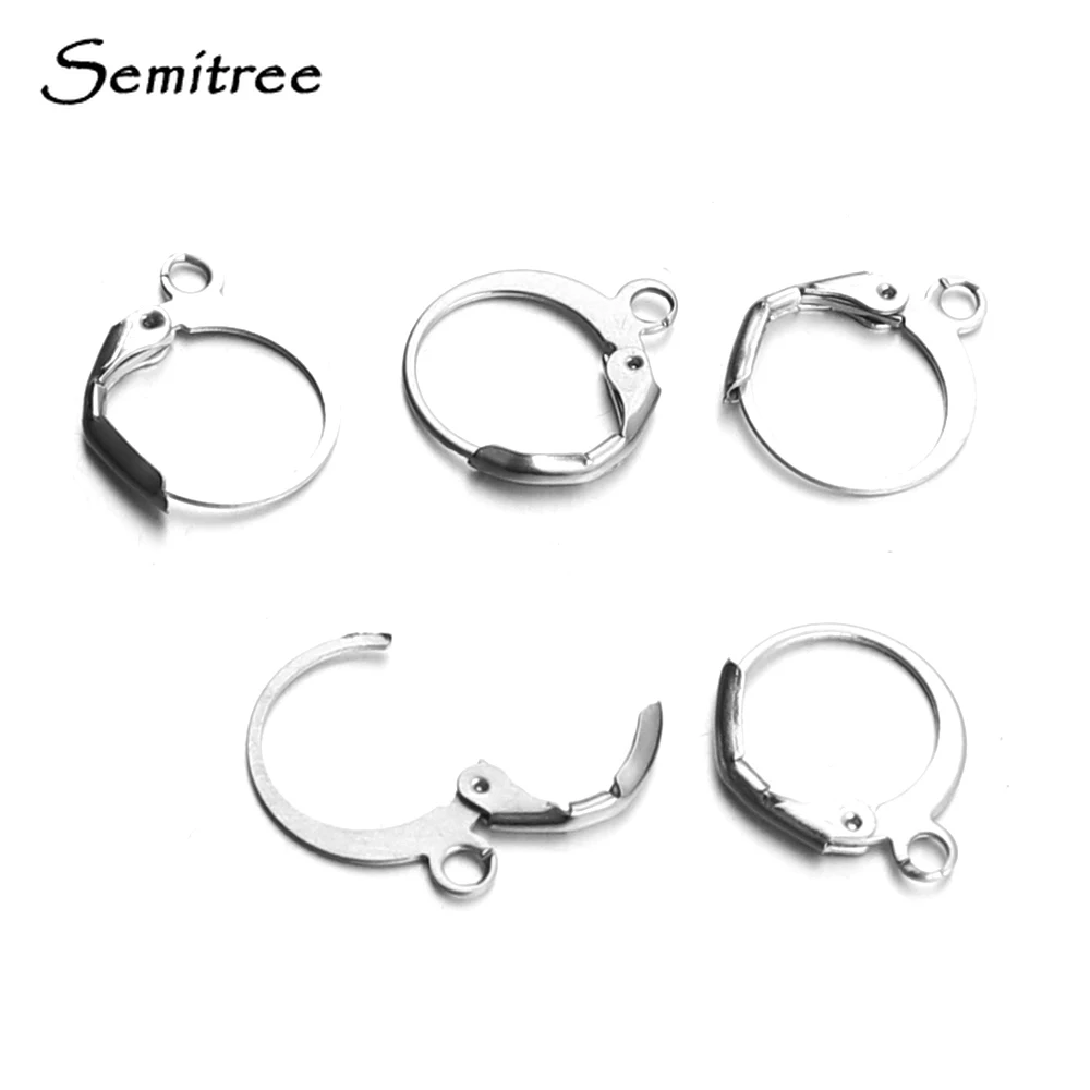 Semitree10pcs Нержавеющая сталь крючки для сережек застежки круглый ушные клипсы выводов для DIY серьги ювелирных изделий Аксессуары
