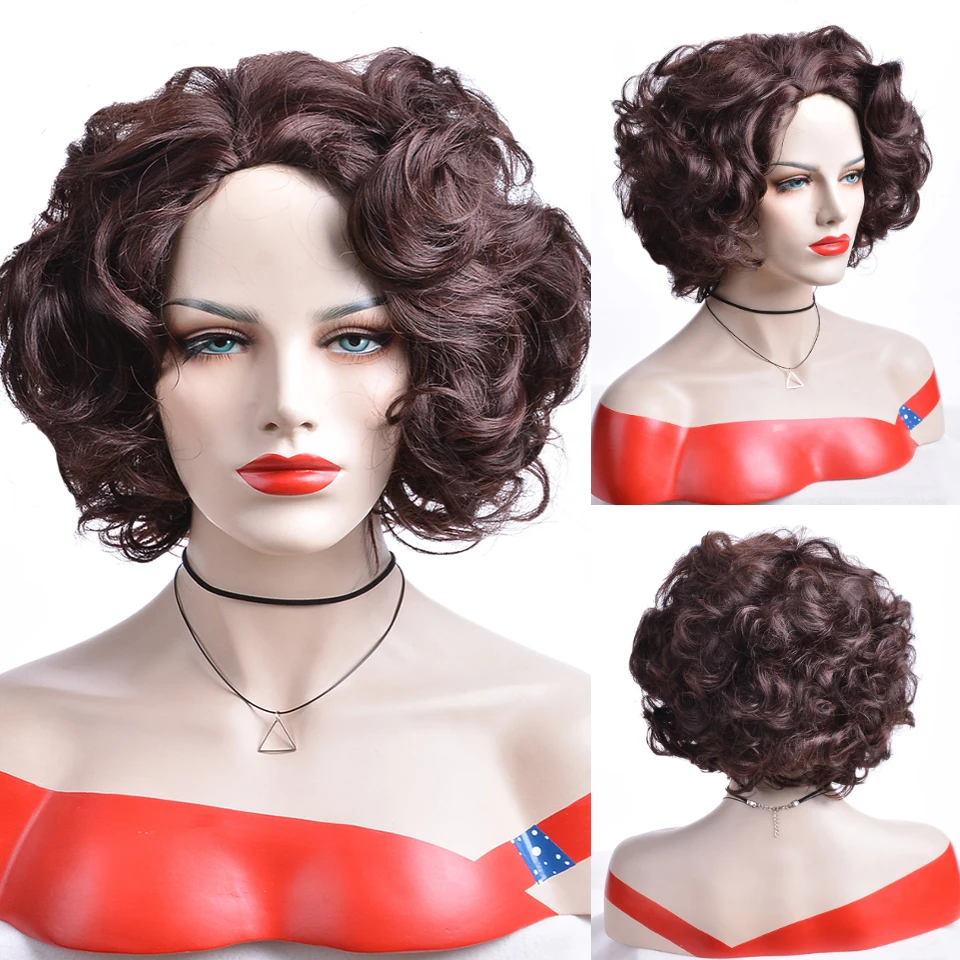 MSIWIGS кудрявые короткие белые светлые парики Американский Африканский