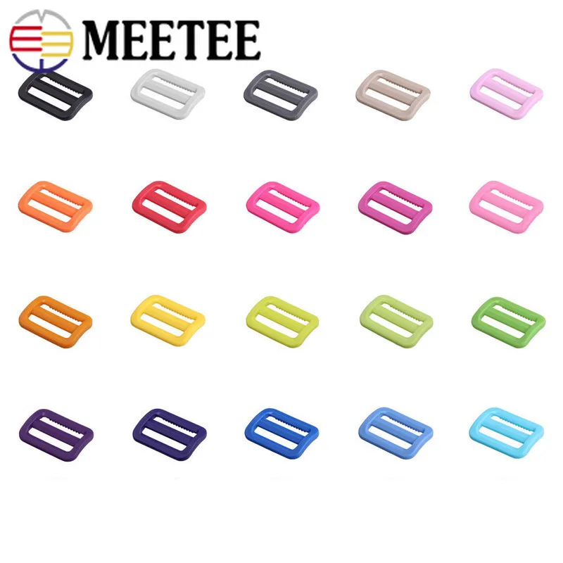 Пластиковые изогнутые регулируемые кольцевые пряжки Meetee с тремя скользящими