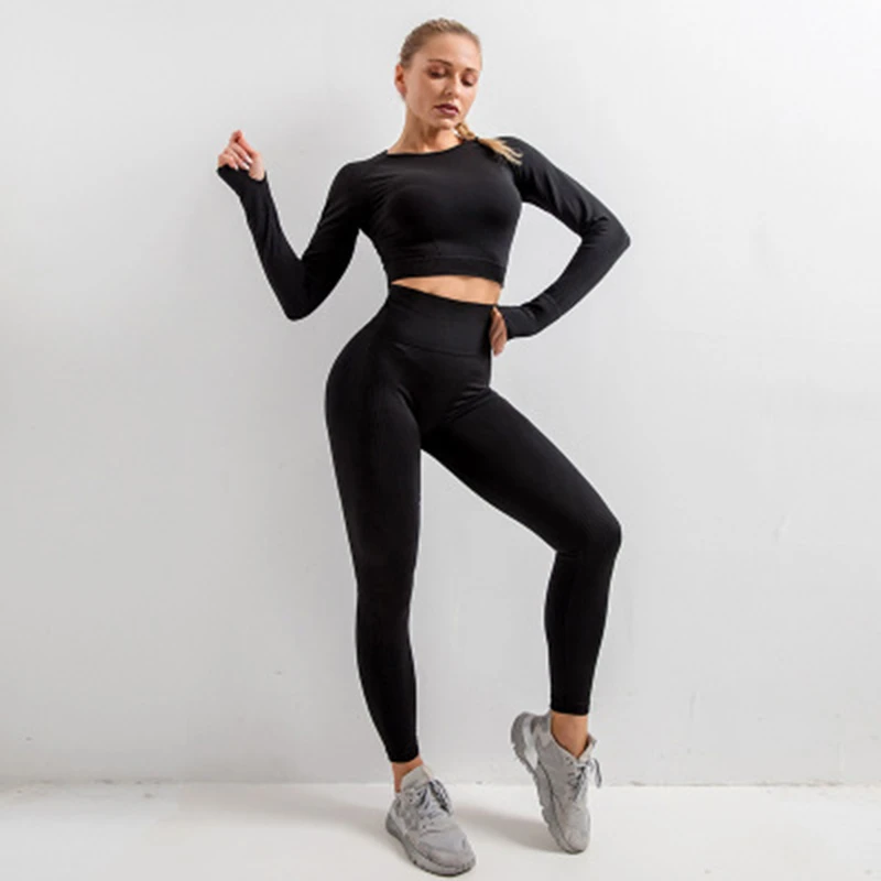 

2021 Winter Hot Sale Women Gym Suit Yoga Set Fitness Set Ropa Deportiva Mujer Sports Clothing Yoga Clothing Women Yoga Suit