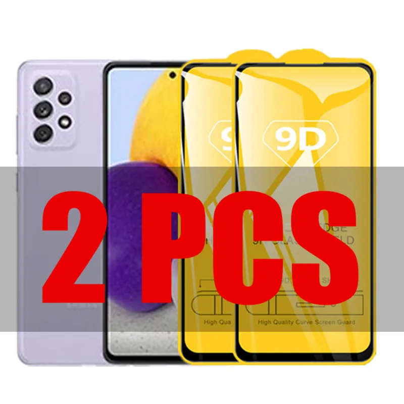 

2Pcs 9D Glass For Samsung Galaxy A72 5G Protective Glass For Samsung A72 5G Cover SM-A726B 6.7" A72 4G A725F Screen Protector