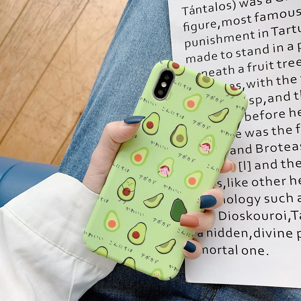 Cute Fruit Case for Xiaomi Redmi Note 7 Luxury Avocado Printed Cover MI 9 8 PC Hard XIAOMI 6 6X 3 Conque |