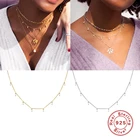 Женская подвеска с белым цирконием ROMAD, ожерелье из стерлингового серебра 925 пробы на День святого Валентина, свадебные ожерелья, ожерелья с цепочкой