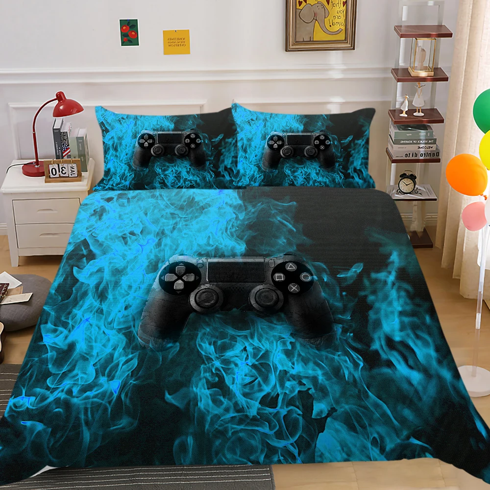 

3D Video Games Comforter Duvet Cover Set Gamepad Controller Bedding Set Super Soft Breathable Dropship