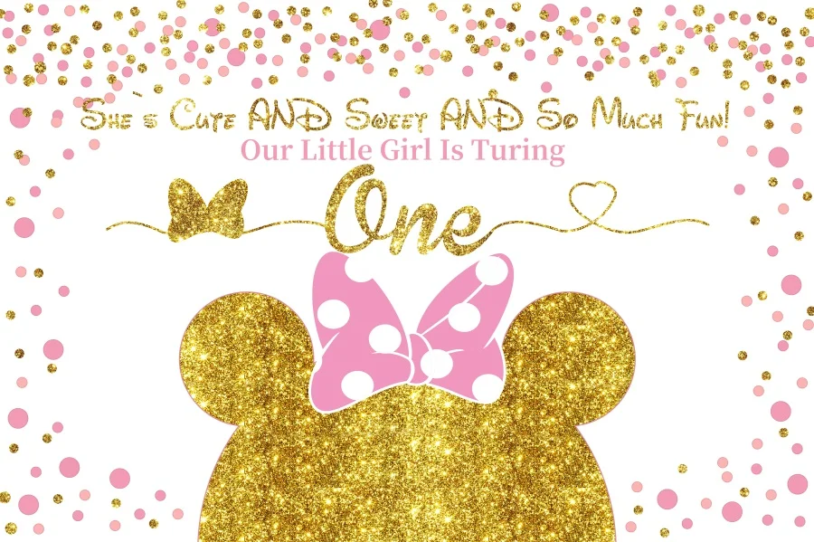 Для маленьких девочек 1st День рождения Декорации для фотосъемки с изображением