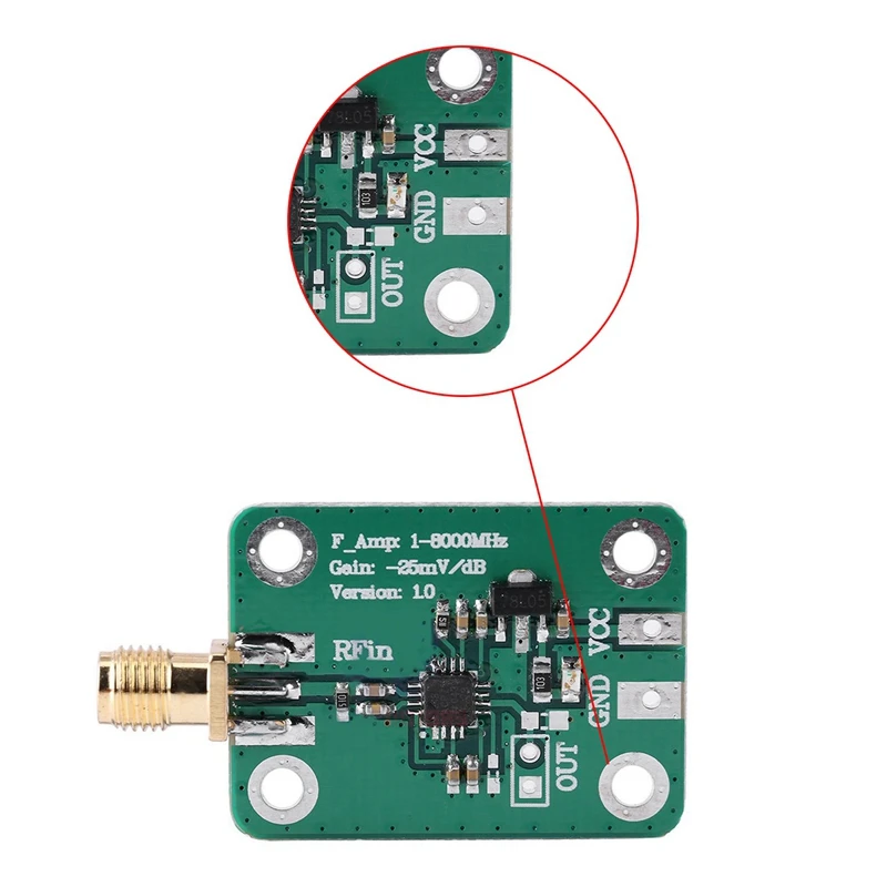 

AD8318 LNF 1 -8000MHz RF Wide Band Gain 70DB Amplifier Module RF Logarithmic Detector RSSI Power Meter Module