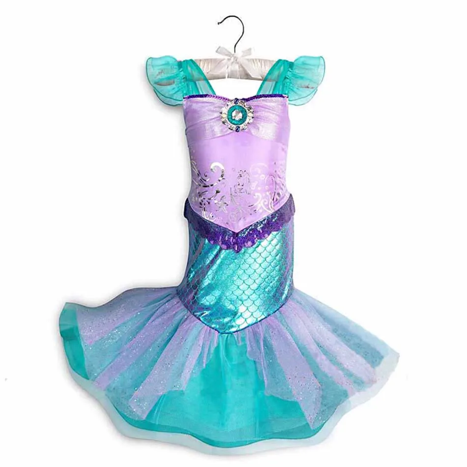 Girls Princess Cosplay Dresses Kids Elsa Anna Jasmine Elena Aurora Snow White Moana Mermaid Sofia HuaMulan Belle Party Costumes