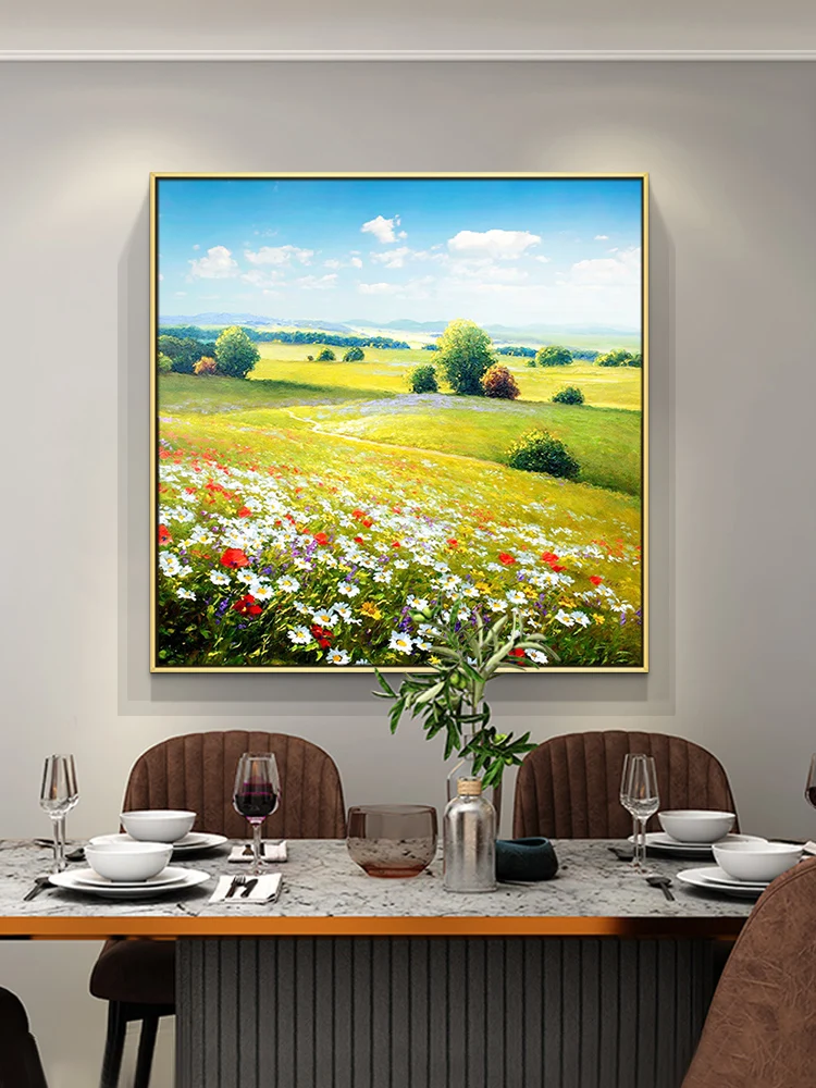 

3D Abstract Rural Landscape Hand-Painted Oil Painting On Canvas Ldyllic Scenery Wall Hang Art for Living Room Home Decor No Fram