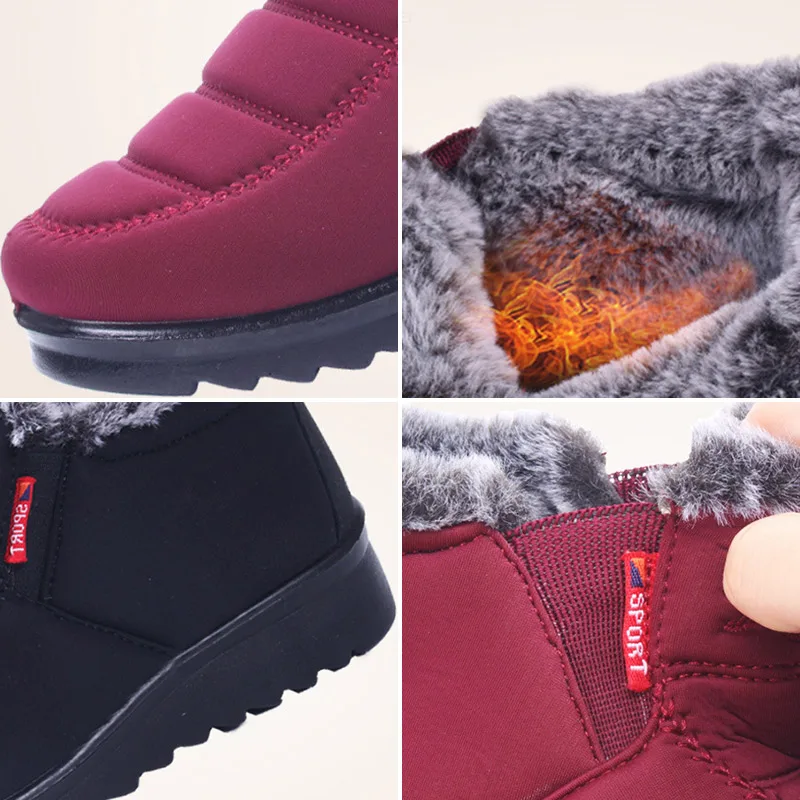 

Women Snow Boots Winter Shoes Ladies Casual Warm Plush Non Slip Woman Fashion Cotton Boots Flats New Comfort Ankle Boots