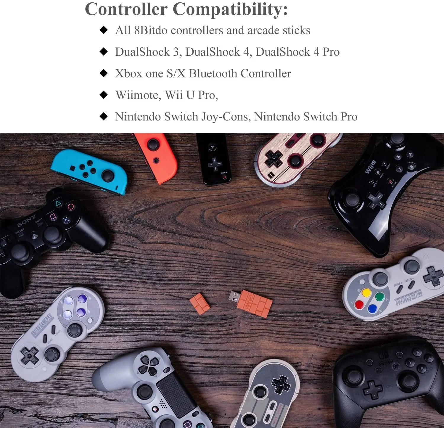 8bitdo Беспроводной USB Bluetooth адаптер для Nintendo переключатель Pro Switch Joy Con Xbox One S/X с