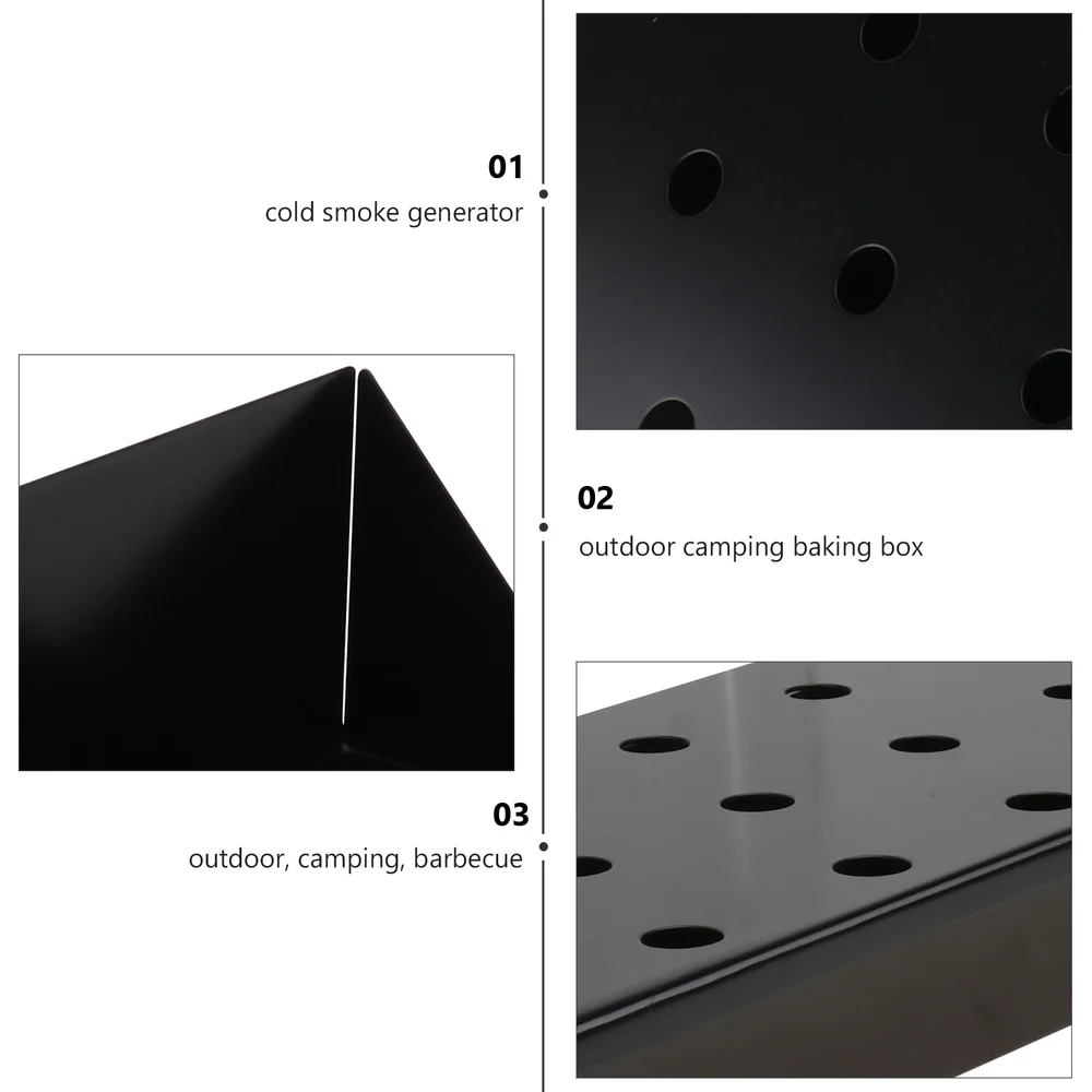 

1pc Outdoor BBQ Smoke Box Barbecue Tool Durable BBQ Pellet Smoker (Black)