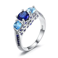 hoyon blue sapphire anillo de ring with diamonds for women bizuteria of bague or jaune bijoux femme jewellery amethyst ring anel