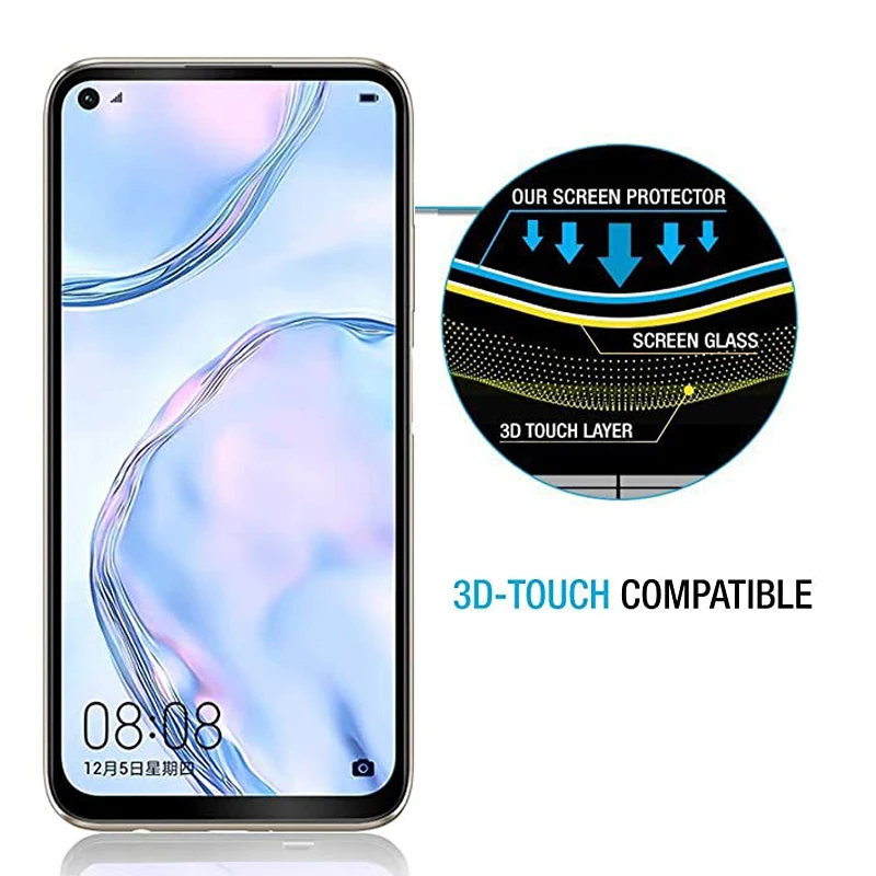 Закаленное стекло для Huawei P40 Lite защитное с полным покрытием E 3 1 шт.|Защитные