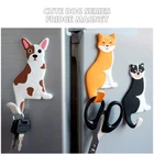 Многофункциональный магнит на холодильник, милый мультяшный Кот, собака, ключ съемный крючок, наклейка для белой доски, креативные держатели для украшения дома