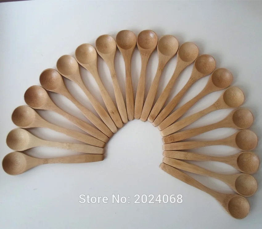 

10Pcs/Set 5.1inch Wooden Spoon Ecofriendly Tableware Bamboo Scoop Coffee Honey Tea Spoon Stirrer M88