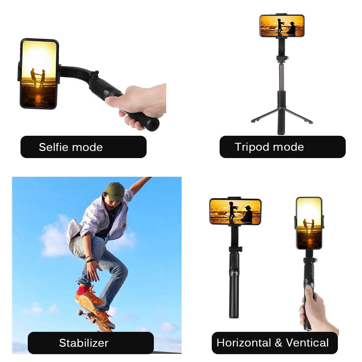 

Handheld Gimbal Stabilizer Cellphone Video Record Smartphone Gimbal For Phone Action Wireless Bluetooth Selfie Stick