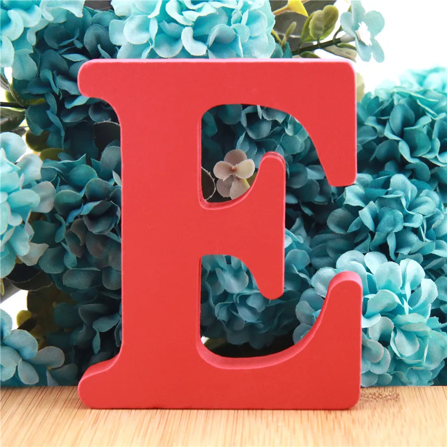 1 шт. 10 см красные деревянные буквы алфавита сделай сам на день рождения свадьбу