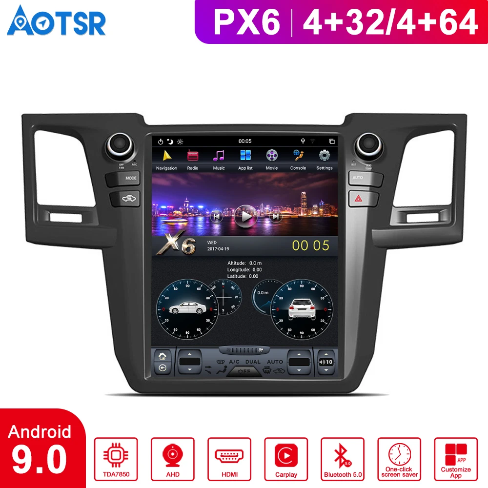 

Для вертикального стиля Тесла Android 9,0 Автомобильный GPS Toyota Fortuner 2007-2015 мультимедийный плеер автомобильное радио стерео приемник головное уст...