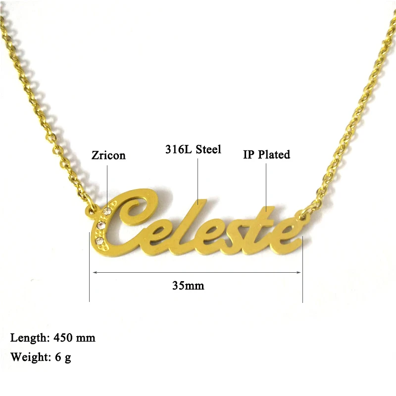 

XLNT Celeste Name Necklace Fashion Initial Necklace Personalized Letter Necklace for women girlfriend gift choker jewelry