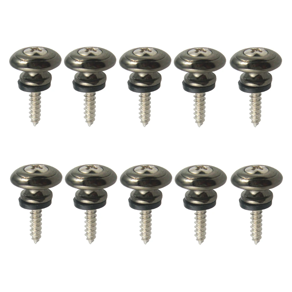

10Pcs Strap Lock Security Lock End Buttons for Acoustic Electric Bass Guitar Ukulele