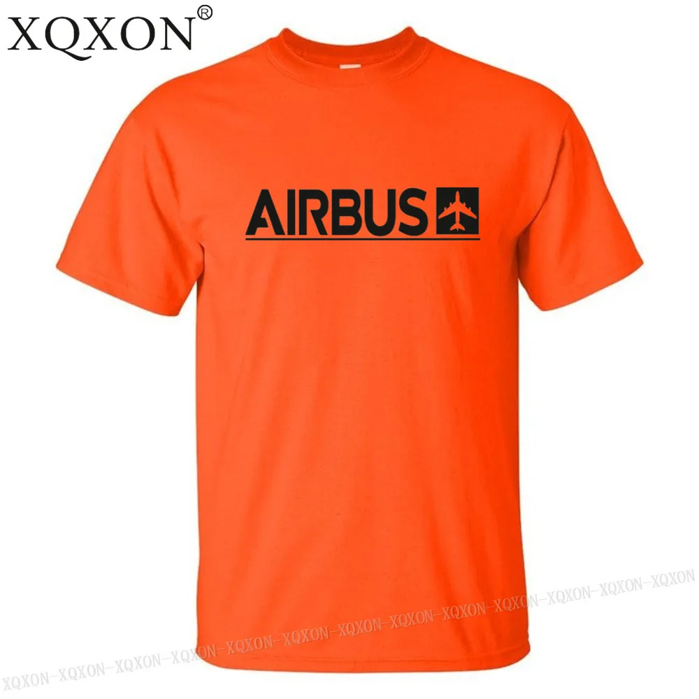 Orange XQXON-, новые Забавные футболки, летние мужские хлопковые футболки, мужские футболки с принтом Airbus, K712 - Цвет: Orange