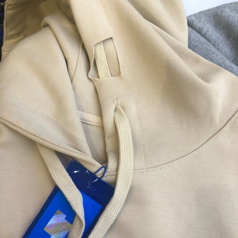 Толстовка Мужская/Женская плотная абрикосового цвета с капюшоном 2021 | Мужская