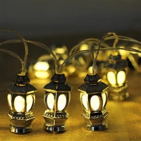 battery powered 1020 leds muslim ramadan string lights gold iron castle moon lanterns decorative lamp christmas festival light
