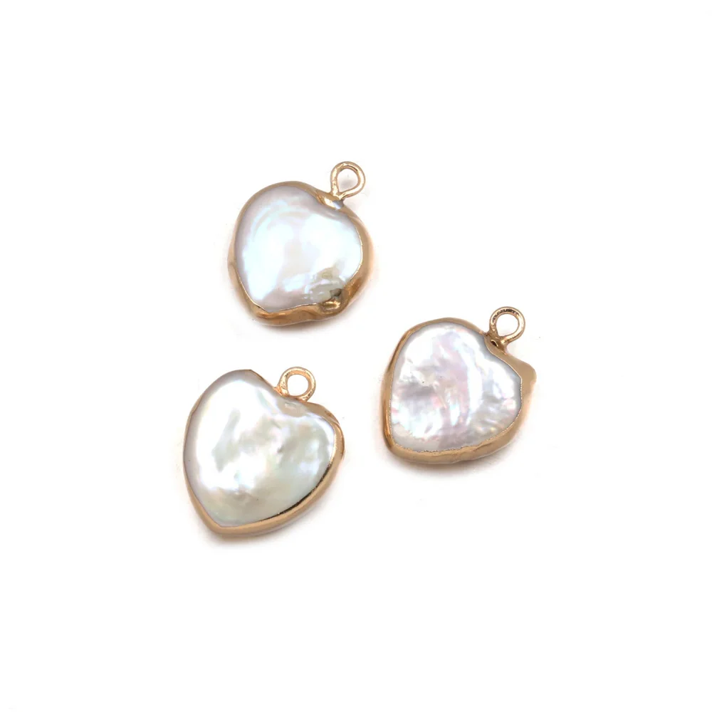 Подвески из натурального пресноводного жемчуга в форме сердца 16x19 мм