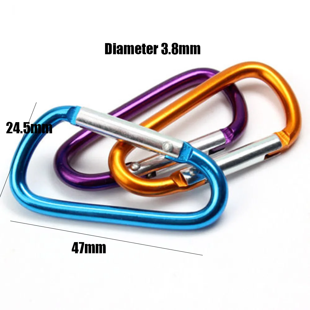 

5PCS Random Colors!!! Aluminium Alloy Safety Buckle Keychain Climbing Button Carabiner Camping Hiking Hook Outdoor Sports Tools