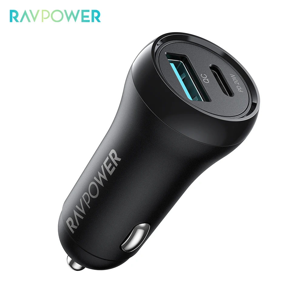 Автомобильное зарядное устройство RAVPower с USB-портом и поддержкой быстрой зарядки, 20 Вт - изображение