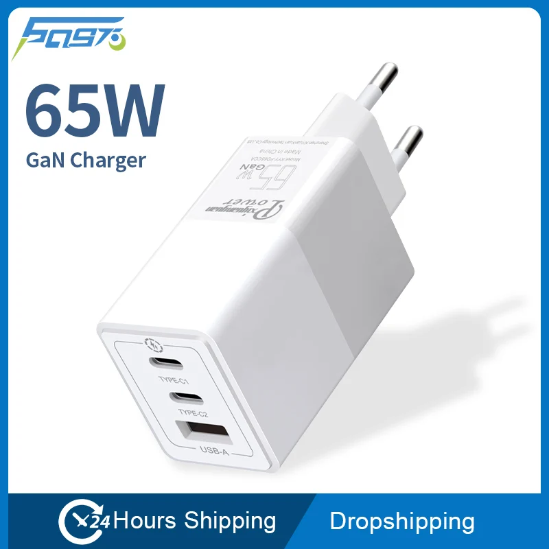 

6097 GaN65W charger 3 Port Pd For Laptops MacBook iPhone 13 Fast Charger Usb C PPS QC4 45W For Samsung z Flip 3 Charging Adapter