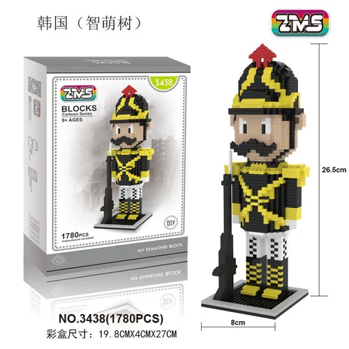 Микро алмазные строительные блоки кукла Щелкунчик британский солдат милые