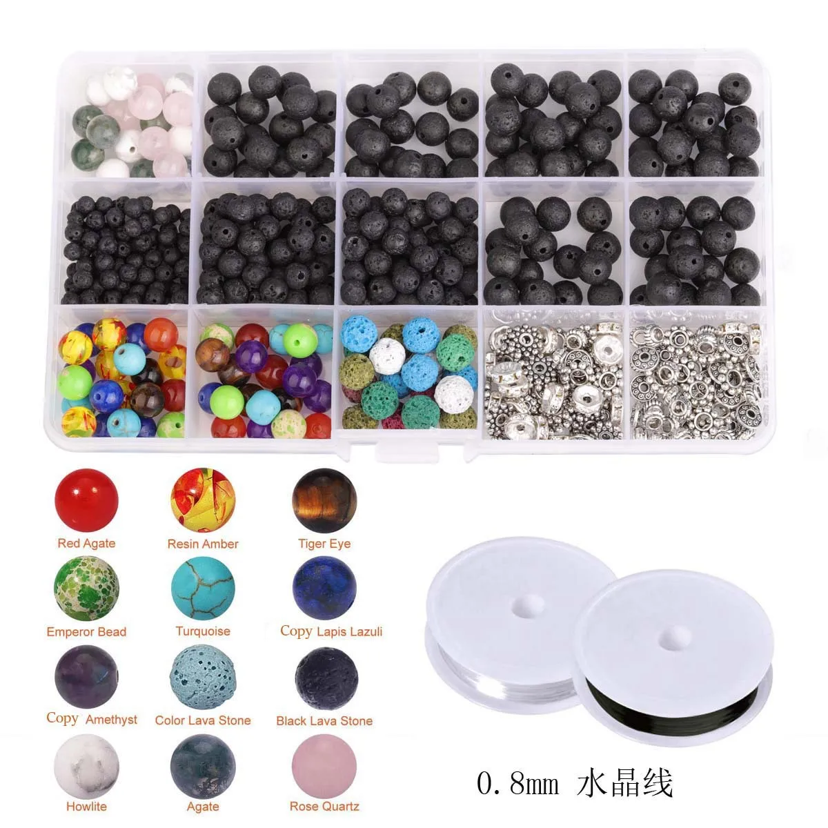 

Hobbyworker Gem Stone Beads Set with Pliers Jewelry Wire Making Tools Crystal Bracelet Necklace Earring