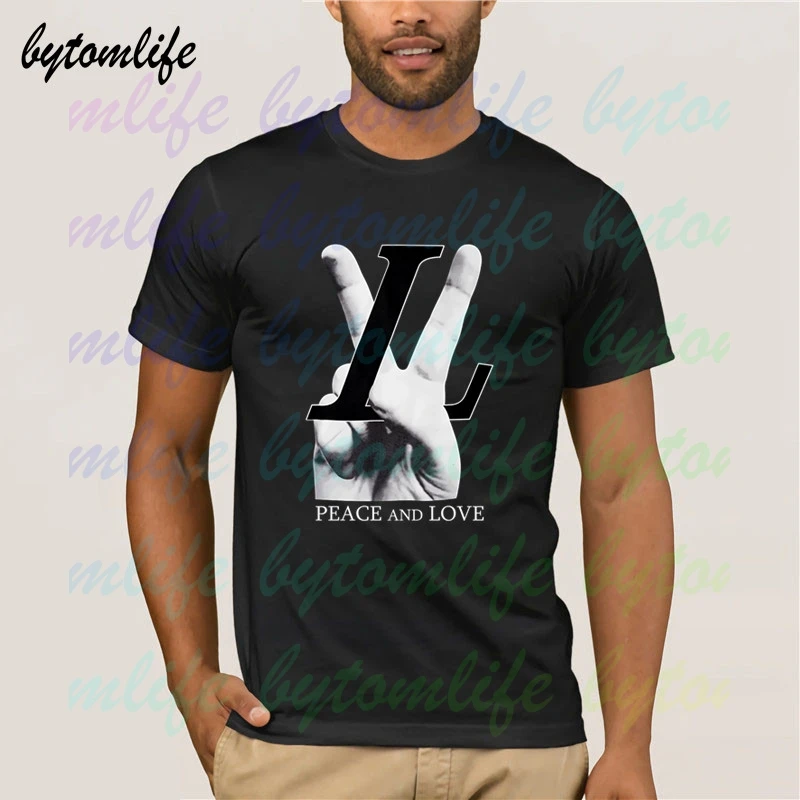 New Novelty 2020 Punk Unisex Fashion T Shirt 3d Peace And Love Louis V T-shirt Hip Hop Skateboard Street Cotton T-shirts Tee Top | Мужская
