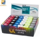 Offer60pcsкоробка ультра тонкий 0,50 mmTacky SweatbandPunch Теннисная ракетка хватом сверху спортивные Грип для бадминтонных ракеток TG-100 впитывает пот абсорбент гель для рук