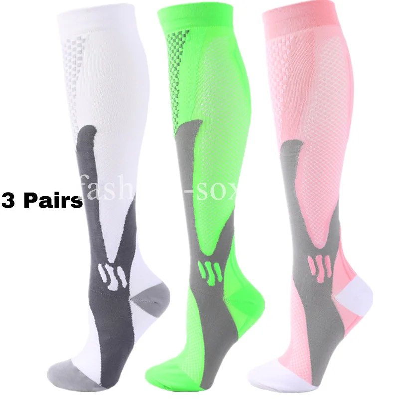 

3 PAIRS Men Women Compression Socks Fit For Sports Compression Socks For Anti Fatigue Pain Relief Knee Prevent Varicose Veins