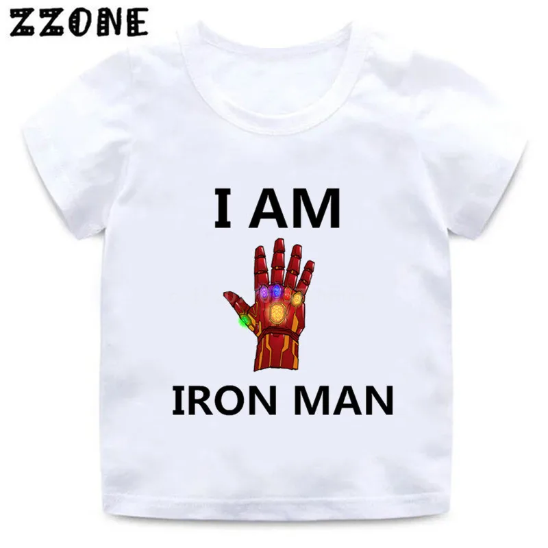 Футболка с героями мультфильмов I am Iron Man для мальчиков и девочек детская забавная