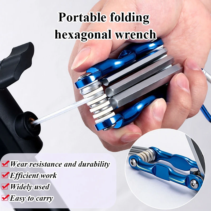 Складной шестигранный ключ металлический метрический портативный комплект
